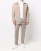 contrast-collar leather jacket