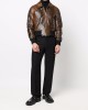 snakeskin effect zip-up jacket