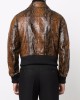 snakeskin effect zip-up jacket