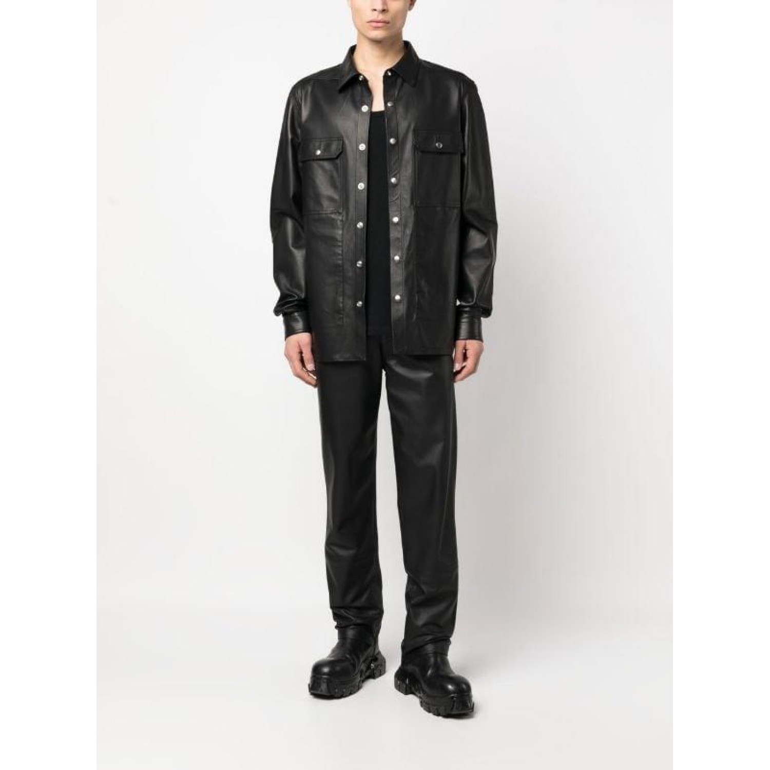 leather shirt jacket