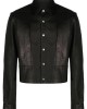 front press-stud fastening leather jacke