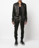 front press-stud fastening leather jacke