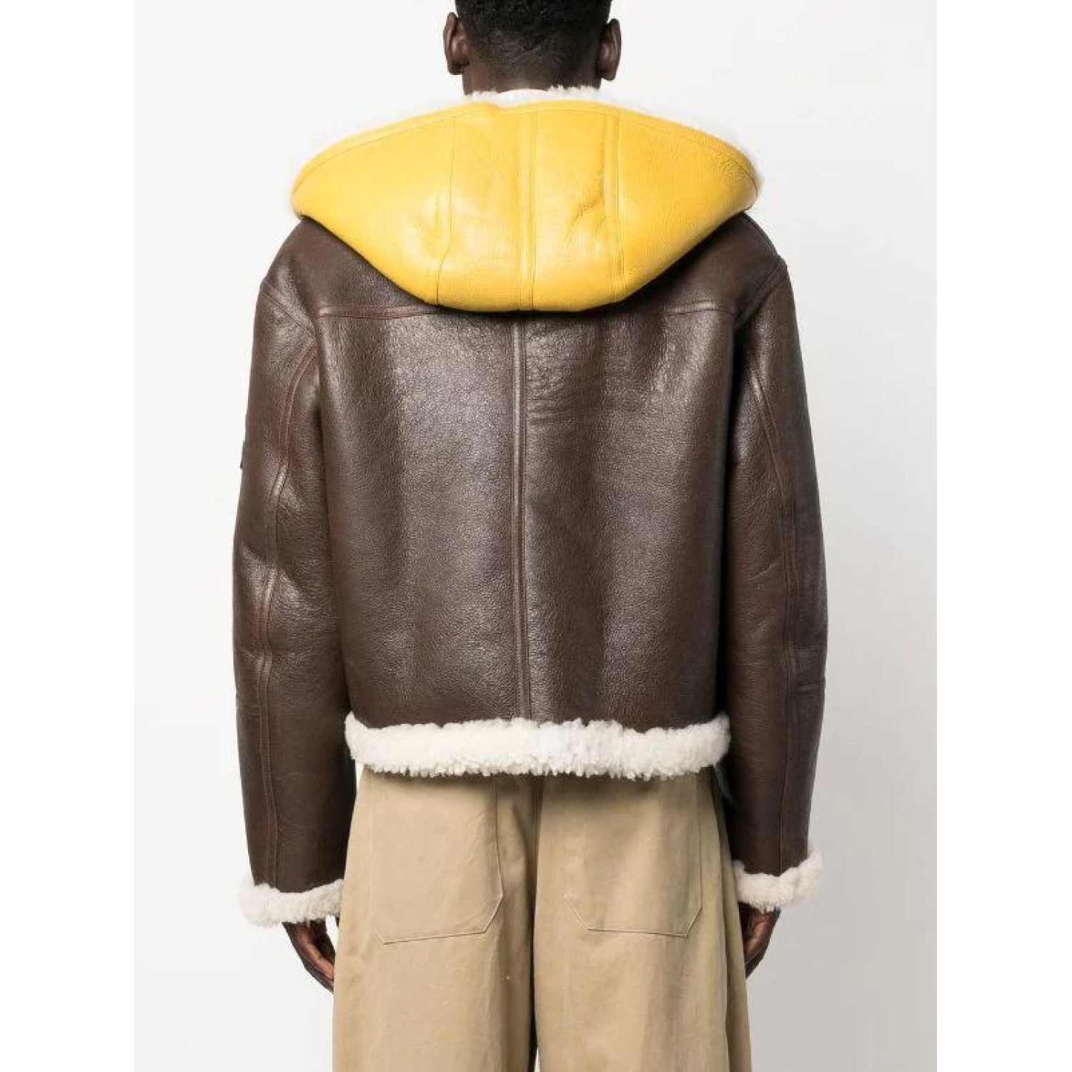 zip-fastening shearling-trim jacket