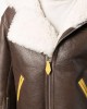 zip-fastening shearling-trim jacket