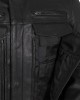 Men's Motorcycle Leather Jacket - Black 