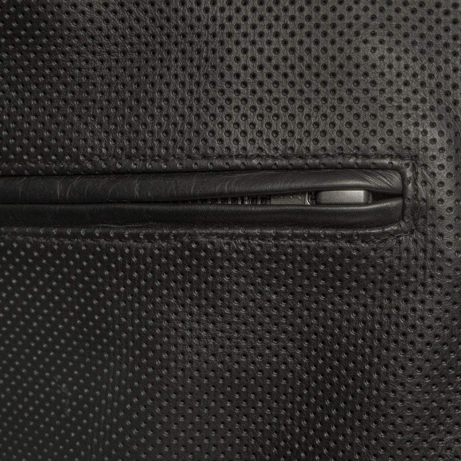  Men's Motorcycle Perforated Leather Jacket 