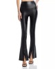 Spat Split Hem  Leather Leggings
