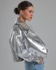 OVERSIZED LEATHER JACKET IN GREY
