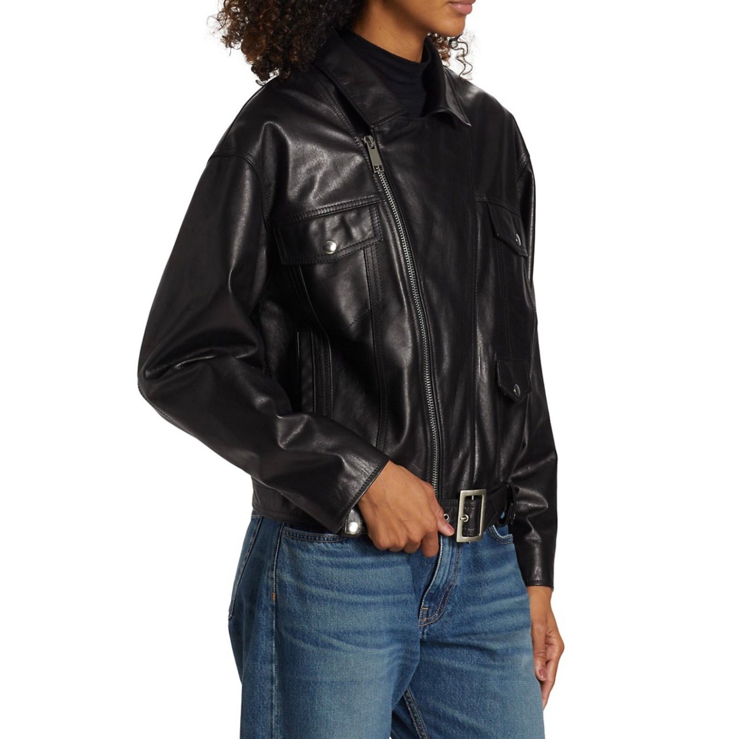 buffalo black  Leather biker  Jacket