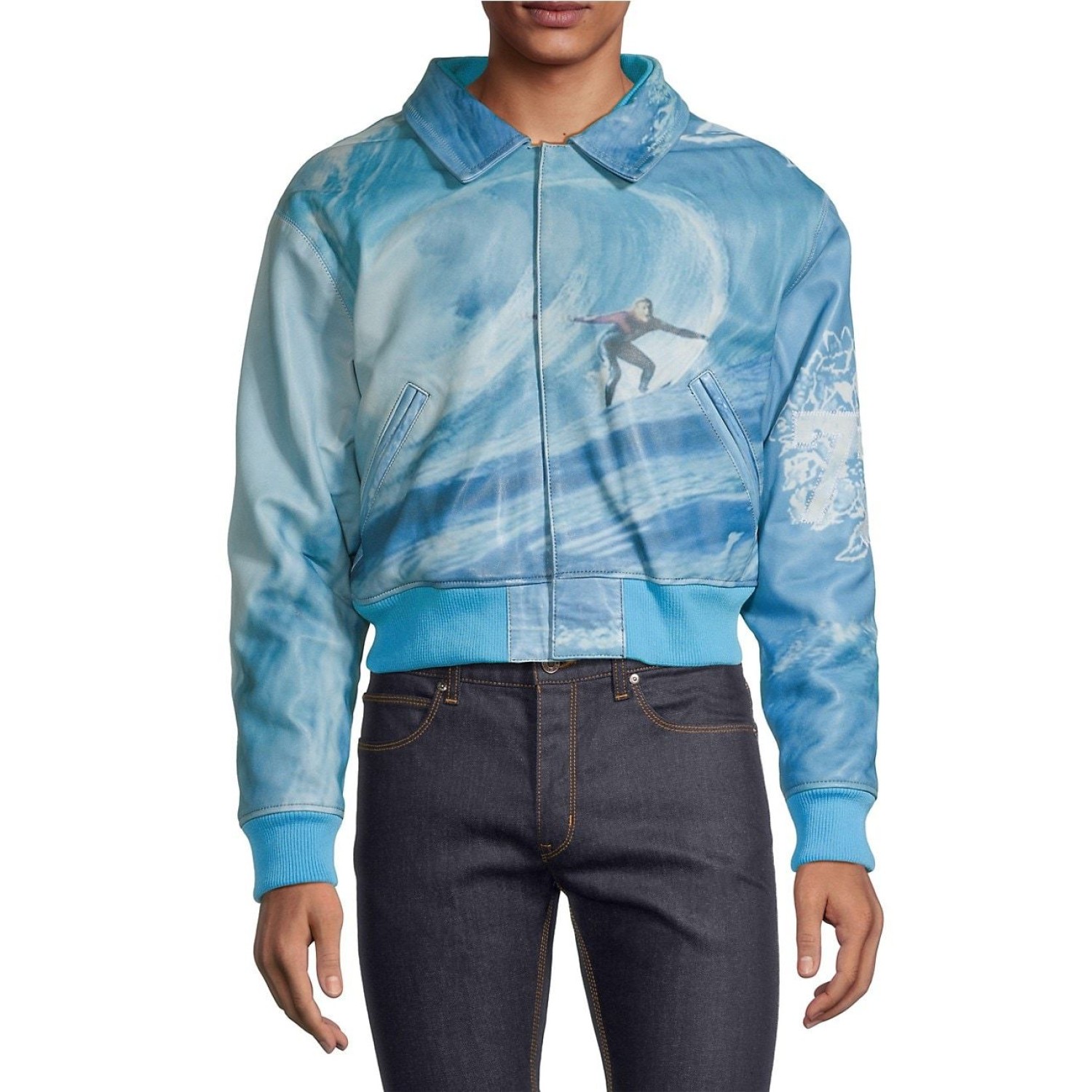 vogue internationals premium Leather Bomber Jacket