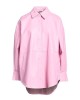pink Solid color shirt in leather
