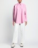 pink Solid color shirt in leather
